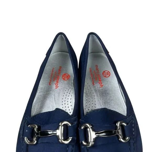 Marc Joseph Navy Blue Leather Nubuck Grand Street Loafer Women's Sz 6‎ - Picture 3 of 13